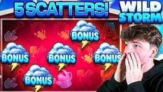 I GOT A 5 SCATTER BONUS ON WILD STORM!